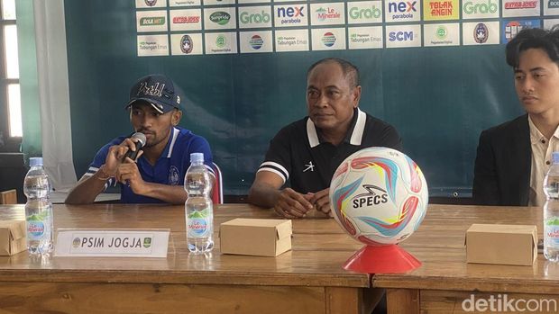 Sesi jumpa pers PSIM Jogja jelang menghadapi Persiraja Aceh, Selasa (16/1/2024).