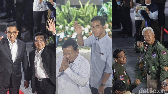 Capres dan Cawapres tiba di Gedung KPK, Jalan Kuningan Persada, Jakarta Selatan, Rabu (17/1/2023). Mereka hadir untuk mengikuti adu gagasan antikorupsi yang digelar KPK.