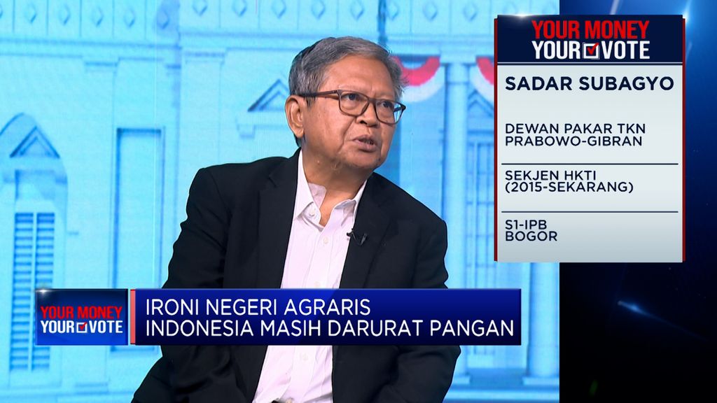 Dewan Pakar TKN Prabowo-Gibran, Sadar Subagyo dalam Your Money Your Vote. (CNBC Indonesia TV)
