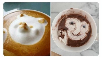 Mau bikin 3D latte art gambar beruang tapi ya gagal total. Foto: Boredpanda