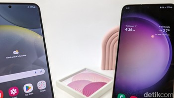Pasalnya, bezel di Galaxy S24+ dibuat lebih tipis dari generasi sebelumnya. Foto: Virgina Maulita Putri/detikINET