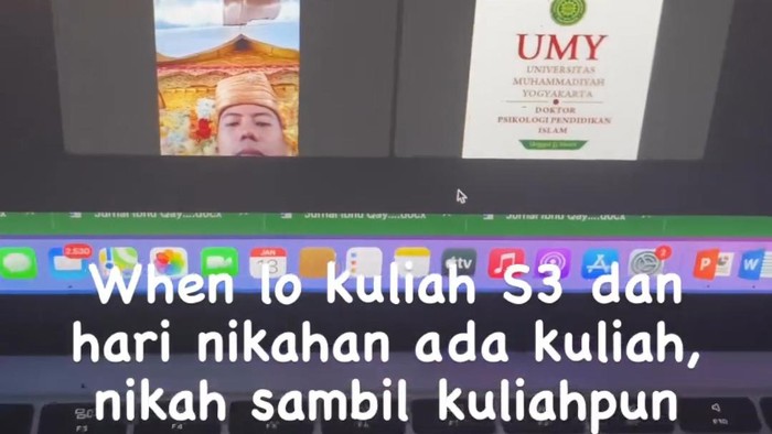 Tangkapan layar video mahasiswa S3 UMY nikah sambil kuliah.