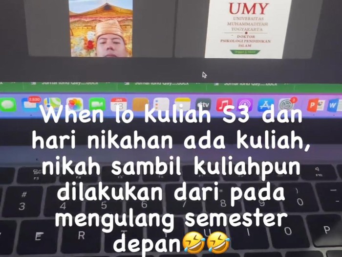 Tangkapan layar video mahasiswa S3 UMY nikah sambil kuliah.