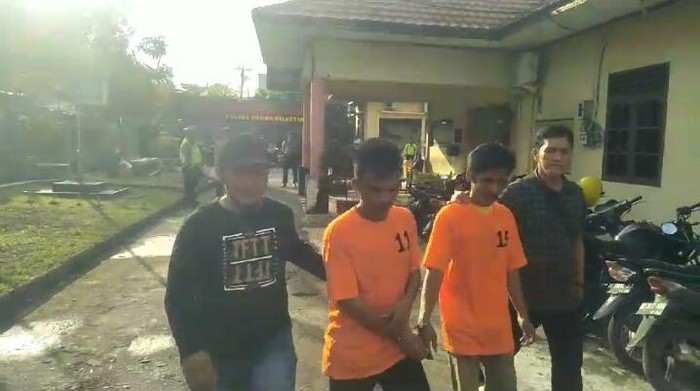 2 pelaku pencurian sepeda motor bersajam di Medan ditangkap. (Istimewa)