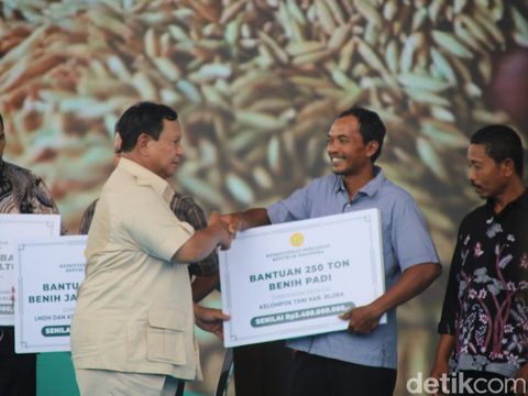 Kunjungan Kerja Menhan Prabowo Subianto dan Mentan Andi Amran Sulaiman di Kabupaten Blora, Kamis (18/1/2024).