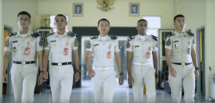 Para taruna STPN, sekolah kedinasan di bawah naungan Kementerian Agraria dan Tata Ruang/Badan Pertanahan Nasional (BPN).