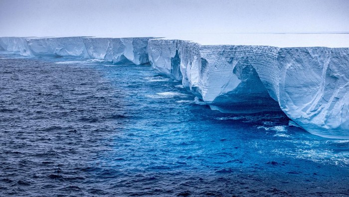 Penampakan Gunung Es Terbesar Dunia Hanyut di Laut Antartika The world's largest iceberg, named A23a, is seen in Antarctica, January 14, 2024, in this picture obtained from social media. Rob Suisted - https://naturespic.com/via REUTERS THIS IMAGE HAS BEEN SUPPLIED BY A THIRD PARTY. MANDATORY CREDIT.