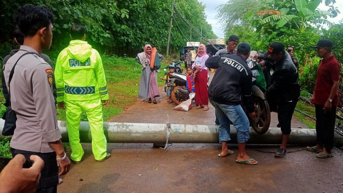 pohon dan tiang listrik tumbang di sumenep