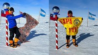 Sebelum mencapai titik 90°S (Geographic South Pole), Putri juga sempat melakukan selebrasi dan mengucap syukur di titik Ceremonial South Pole yang biasa dimanfaatkan para penjelajah untuk melakukan selebrasi di antara bendera-bendera 12 negara penandatangan asal Perjanjian Antartika. Jarak antara kedua titik itu hanya terpaut 200 meter.