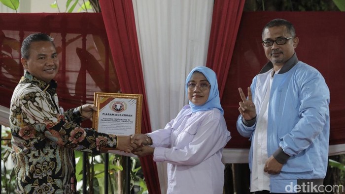 Relawan Pasukan Pendukung (Pandu 02) Prabowo-Gibran mendeklarasikan dukungan kepada paslon nomor urut 02 itu di Pilpres 2024 (Firda/detikcom)