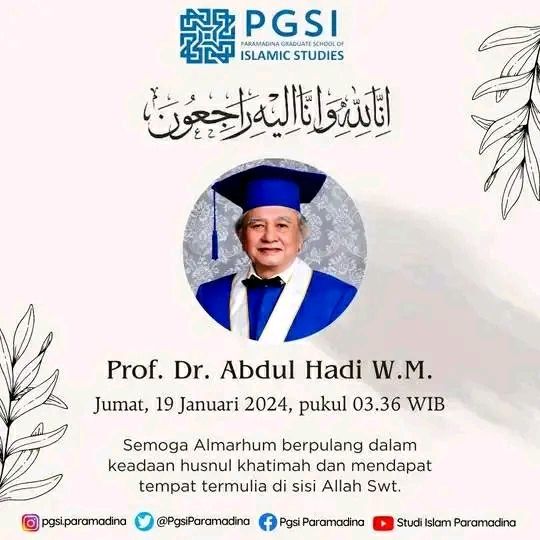 Abdul Hadi WM meninggal dunia.