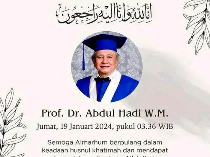Abdul Hadi WM meninggal dunia.