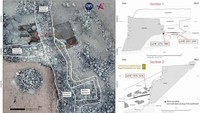 Saat penelitian berjalan, benteng ini hanya tersisa setengah dari rute aslinya 14,5 km, sekitar 41% setara 5,9 km, dan 74 bastion. Foto: (Khaybar LDAP & G Charloux et al via Science Direct)