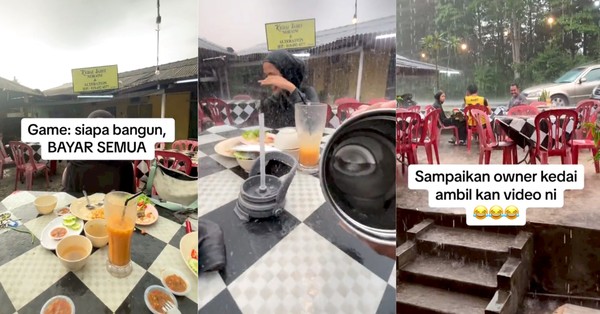 Viral! Demi Tak Bayar Makan, Sekelompok Pemuda Rela Hujan-hujanan