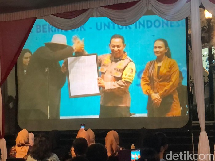 Kapolri di acara Peace & Harmony - Jogja Asyik, Jogja Bermusik, Untuk Indonesia Apik, Jumat (19/1/2024).