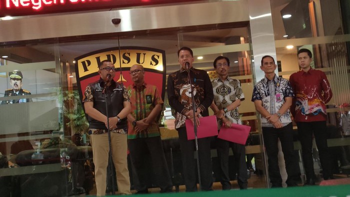 Konferensi pers di Kejaksaan Agung (Dwi/detikcom)