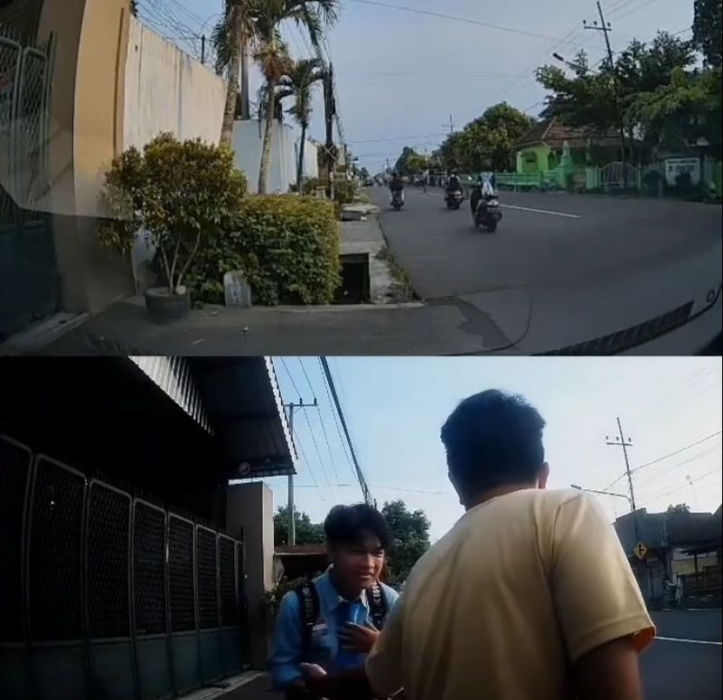 Viral siswa kediri tabrak mobil minta maaf