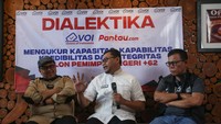 Diskusi tersebut membahas kapabitlias, kredibilitas serta integritas calon pemimpin negeri dalam kontestasi Capres-Cawapres jelang debat Pilpres. 