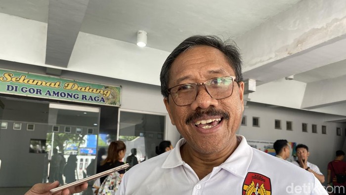 Ketum KONI DIY Djoko Pekik Irianto saat ditemui di Puslatda, Jogja, Sabtu (20/1/2024)