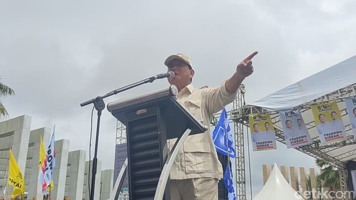 Prabowo Subianto di Pontianak, 20 Januari 2024. (Rumondang Naibaho/detikcom)