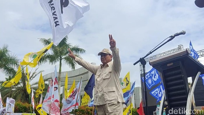 Prabowo Subianto kampanye di Pontianak, 20 Januari 2024. (Rumondang Naibaho/detikcom)