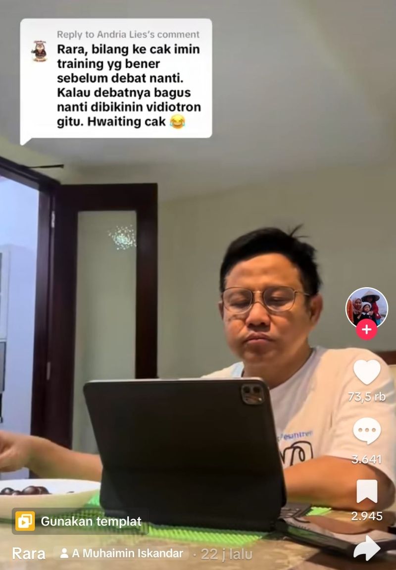 Tangkapan layar saat Anies baswedan Live di TikTok.