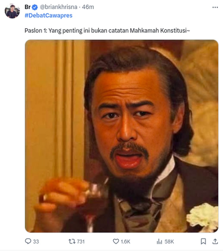 debat cawapres Meme Debat Cawapres, Gibran Kena Slepet Cak Imin dan Mahfud MD
