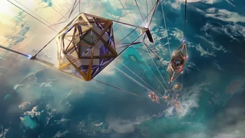 Seorang arsitek asal Barrow, Alaska, bernama Jordan William Hughes, mengungkapkan rencana ambisius membangun lift luar angkasa untuk mengangkut manusia ke luar angkasa. Foto: Jordan William Hughes. Foto: Jordan William Hughes via The Sun