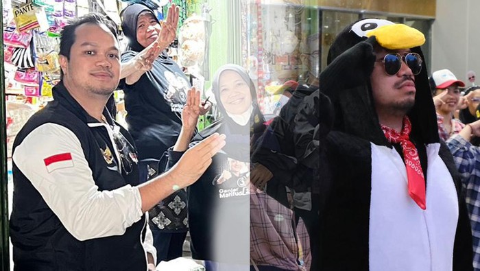 Ada Penguin di Debat Cawapres Keempat Ada pemandangan unik dari salah satu pendukung Capres Cawapres di lokasi Debat Cawapres keempat di JCC Minggu (21/1/2024) malam.