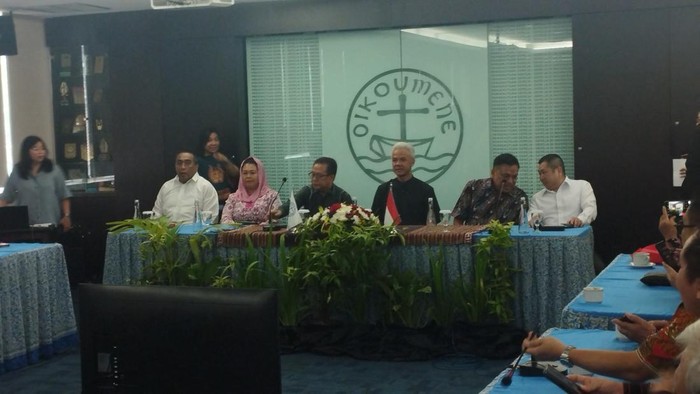 Ganjar saat dialog di Kantor PGI (Brigitta/detikcom)