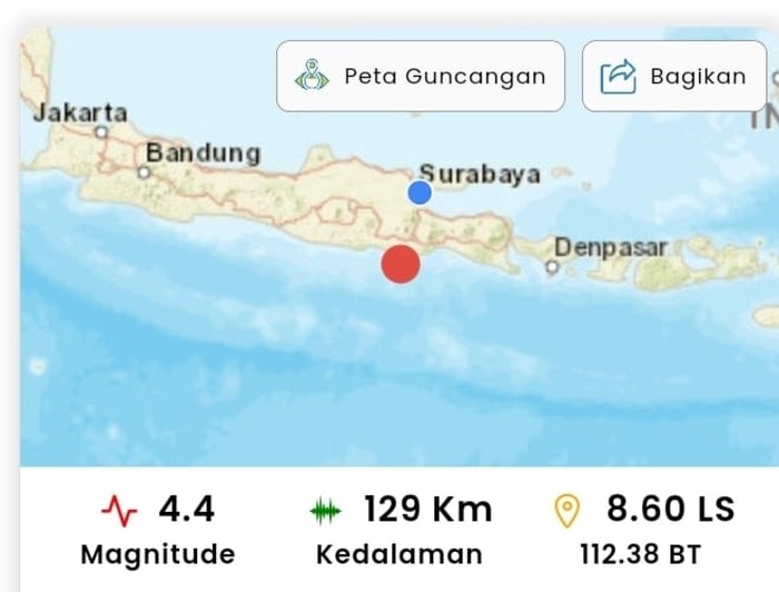 gempa malang 4,4 M