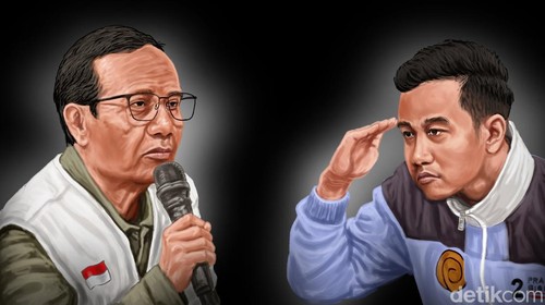 Ilustrasi detikX Gibran dan Mahfud Md