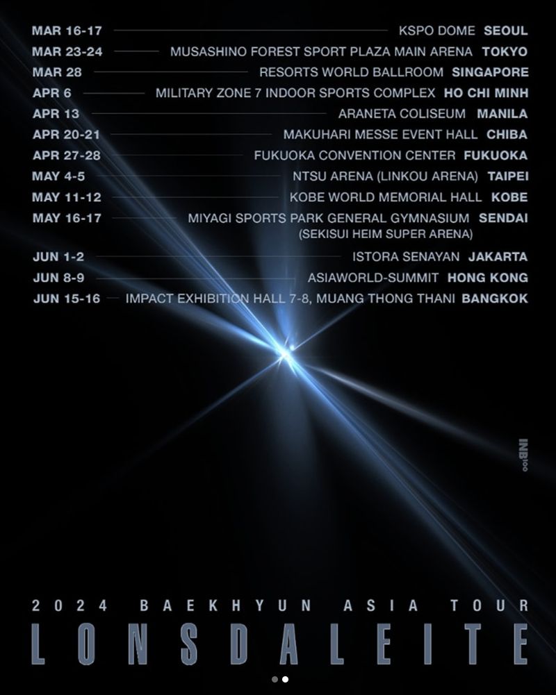 Jadwal tur konser Baekhyun EXO