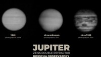 Jupiter akan tampak sebagai titik yang sangat terang lantaran ukurannya yang besar dan jaraknya relatif dekat dengan Bumi. Ini adalah potret Jupiter yang diambil dengan teleskop raksasa di Observatorium Bosscha, refraktor ganda Zeiss, dari berbagai era dalam rentang 70 tahun.Foto: Obsevatorium Bosscha