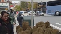 Di New York pun, yang dicari tetap duren, tulis Tsamara. Ia terlihat semangat menantikan penjual yang tengah memilihkan durian terbaik.  Foto: Instagram tsamaradki