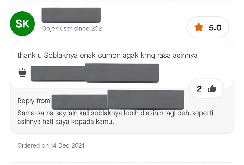 Penjual Seblak Ini Balas Nyinyir Review Buruk Pembeli di Aplikasi Online