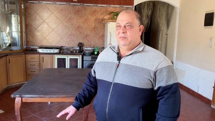 Hani Bseiso, a Palestinian doctor who performed a leg amputation on his niece, A'hed Bseiso, at home without anaesthesia, speaks during an interview with Reuters nearly a month after the procedure, in Gaza City, Gaza, January 17, 2024 in this screen grab from a video. Reuters TV/via REUTERS