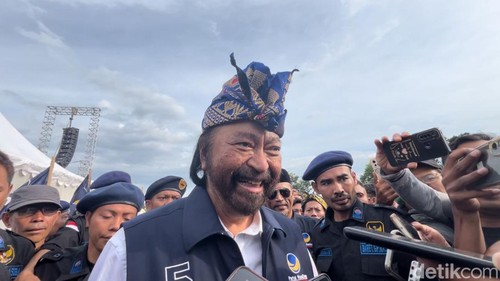 Surya Paloh seusai Kampanye Akbar Partai NasDem di Lapangan Masbagik, Lombok Timur, NTB, Senin (22/1/2024)
