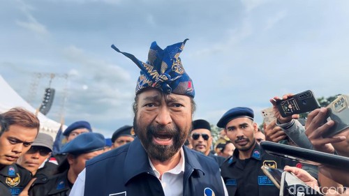 Surya Paloh seusai kampanye akbar Partai NasDem di Lombok Timur, NTB, Senin (22/1/2024).