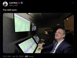 Florentino Perez juga diledek jadi penguasa ruangan VAR. Foto: dok. Internet/X (Twitter)