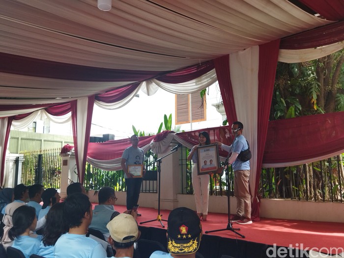 Deklarasi dukungan Kelompok UMKM Relawan Pejuang 08 untuk Prabowo. (Kurniawan Fadilah/detikcom)