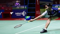 Ester menghadapi wakil Thailand Pitchamon Opatniputh di babak kualifikasi Indonesia Masters 2024 di Istora Senayan, Jakarta, Selasa (23/1/2024) siang WIB.