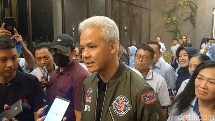 Ganjar Pranowo di PT Sritex, Sukoharjo, Selasa (23/1/2024).
