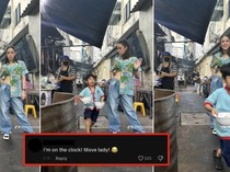 Gemas! Bocah Bawa Makanan Jadi Photobomb Influencer Ini