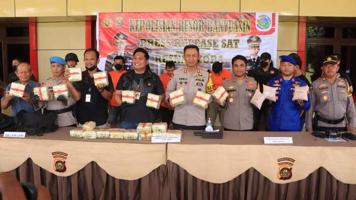 Pengungkapan sabu dan ekstasi jaringan internasional di Polres Banyuasin.