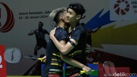 Bagas/Fikri merebut empat angka beruntun setelah interval dan unggul 15-10.
