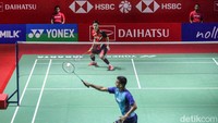 Vito melawan wakil India, Kiran George di babak kualifikasi Indonesia Masters 2024 di Istora Senayan, Jakarta, Selasa (23/1/2024).