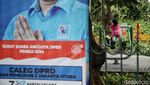 Alat Peraga Kampanye Penuhi Taman Gorontalo Jakut