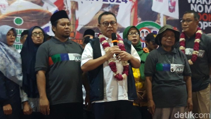 Co Kapten Timnas AMIN, Sudirman Said menghadiri Ikrar Gerakan Rakyat untuk Perubahan dan Konsolidasi Pemenangan Amin Kabupaten Boyolali di Gedung Aneka Usaha, Cepogo, Boyolali, Rabu (24/1/2024).