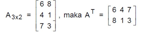 matriks transpose matematika.